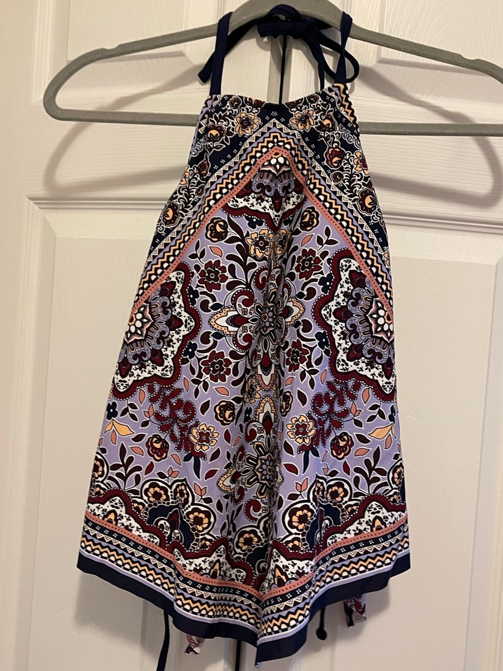Lavender Floral Halter Swim Top